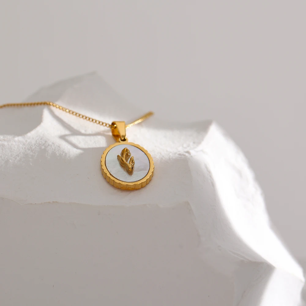 Yhpup الفولاذ المقاوم للصدأ زهرة قلادة قلادة العصر...