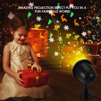 

4 Patterns LED Christmas Lights Outdoor Mini Snowfall Projector Waterproof IP65 Birthday Halloween Bedroom Lighting With Remote