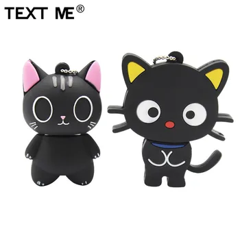 

TEXT ME cute cartoon black cat usb2.0 64GB usb flash drive usb 2.0 4GB 8GB 16GB 32GB pen drive