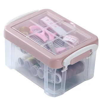 

Multifunction PP Box Sewing Kit Needle Tape Scissor Threads Sewing Boxes Home & Travelling Supplies 2020 New Sewing Accessories