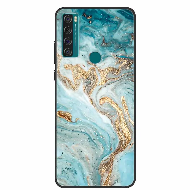 Soft TPU Silicone Phone Cover with Artistic Paint Design - Compatible with TCL 20 Series