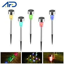 1 шт. водонепроницаемый цветной теплый белый Солнечный садовый светильник Пейзаж Светодиодное уличное освещение газон сад двора путь домашний Свадебный декор