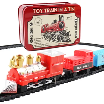 

Classic Christmas Train Set Railway Tracks Under Christmas Tree Electronic Cartoon Toy for Boys Girls Battery Operated Toys Gift