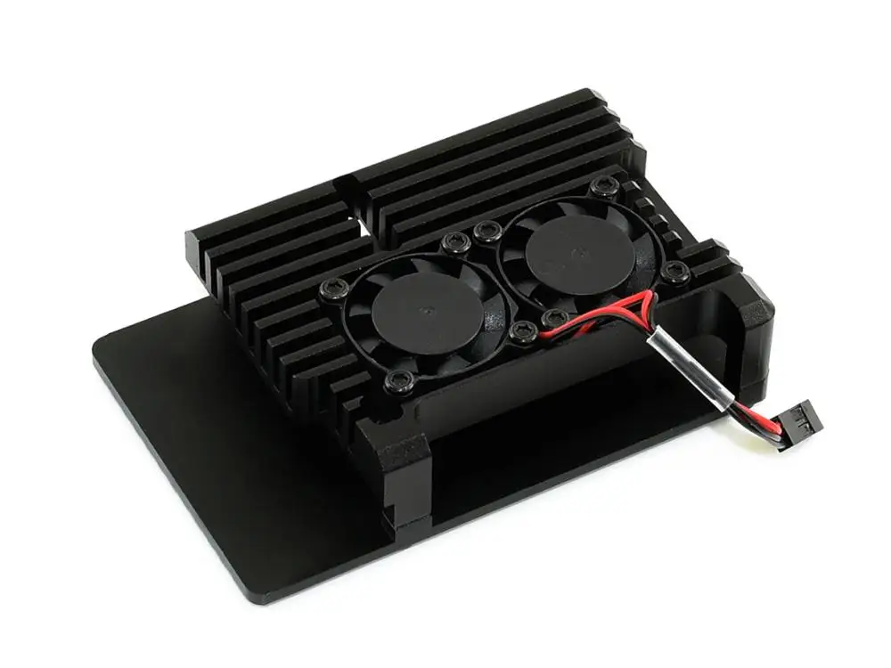 

Aluminium Alloy Case for Raspberry Pi 4 Model B, Black Armour, Dual Cooling Fans,dust resistance, excellent heat spreading