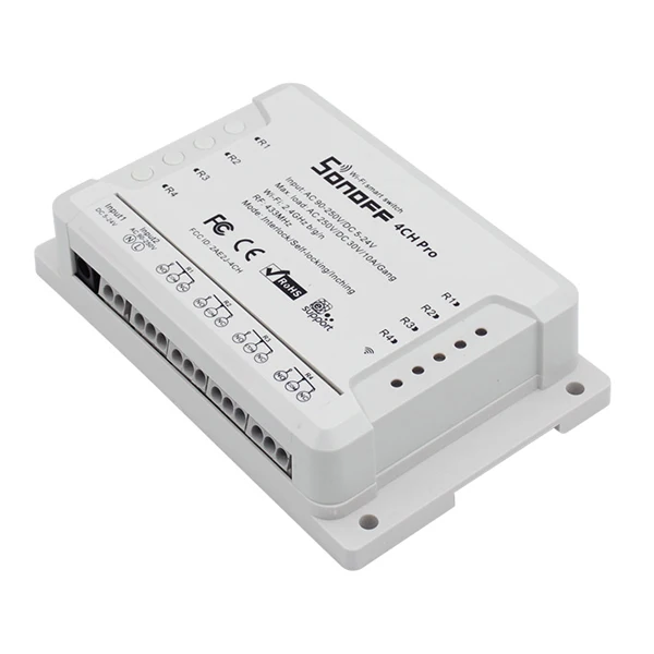 SONOFF 4CH Pro R2 10A 2200 Вт 2 4 ГГц 433 МГц RF Inching/Self Locking/Interlock умный дом переключатель + пульт