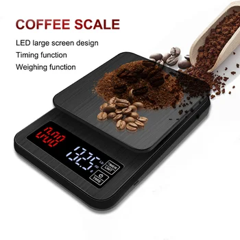 

Portable 3kg0.1g kitchen scale high precision electronic coffee scale with timing function