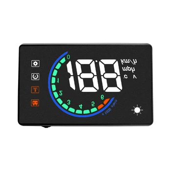 

Car Heads-Up Display Color Light H6 3.8 Inch Hud Led Windshield Projector Obd2 Scanner Speed Warning Fuel Consumption Data Wit
