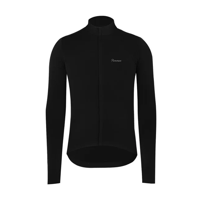 black Pimmer Winter best quality high density Brushing fabric pro aero cycling jersey long sleeve thermal cycling shirt race fit - Цвет: black