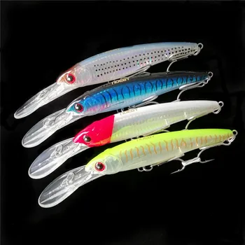 

Noeby 4pcs 14cm 52.5g Hard Plastic Minnow Fishing Lure Big Crankbait Artificial Bait slow sinking Trolling lures Accessories