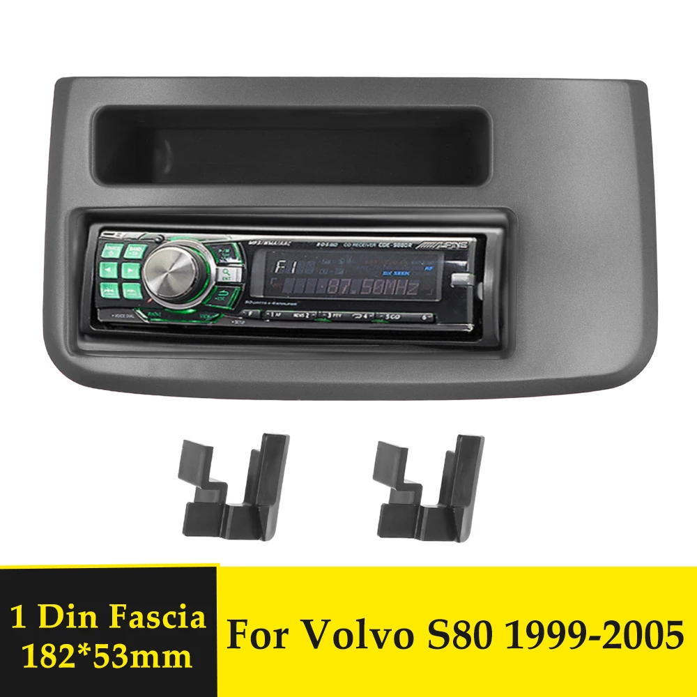 Adaptador de Radio para salpicadero de coche, Panel embellecedor de 1DIN, Fascia, Marco, Kit de montaje, autoestéreo, para Volvo S80 1999 flexible de parachoques| - AliExpress