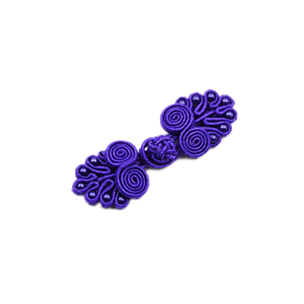 purple 2 шт. ручной работы из бисера китайская лягушка закрывает пуговицы узел застежка для Cheongsam костюм традиционное рукоделие швейный Декор пуговицы - Цвет: purple