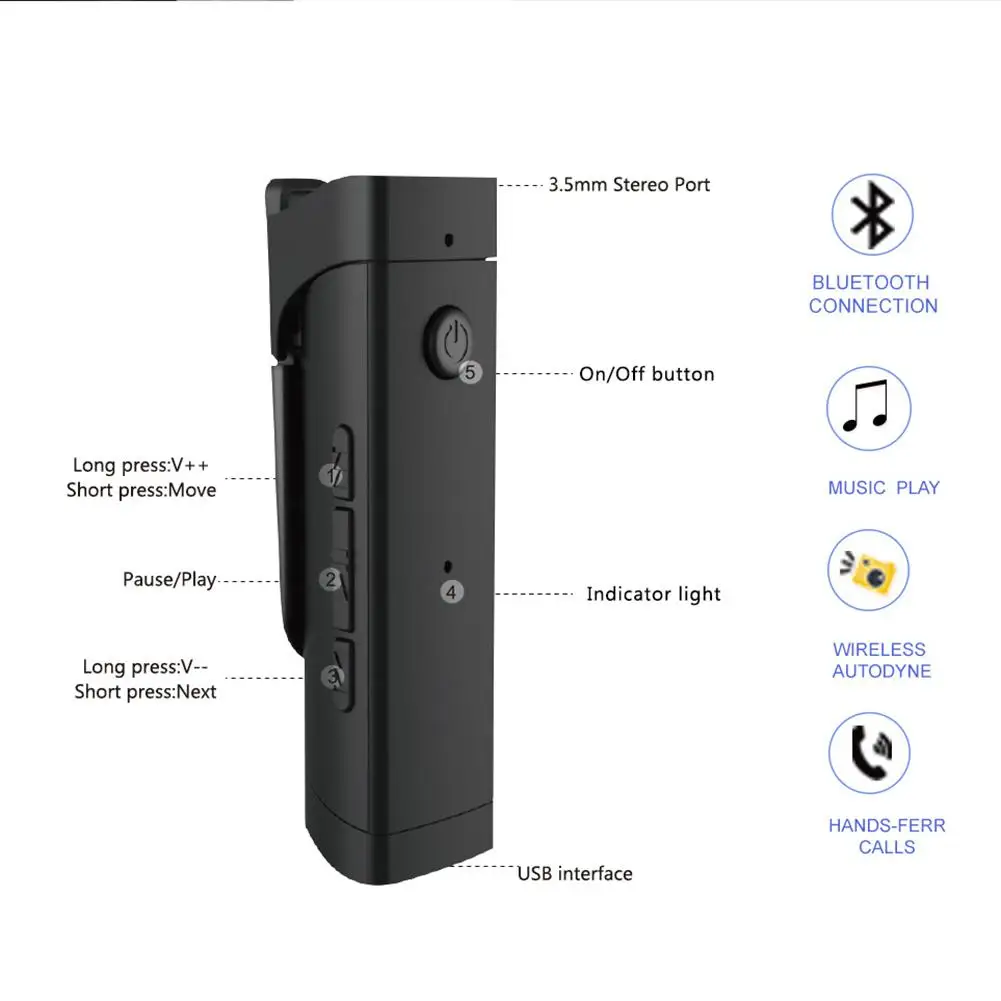 Мини Bluetooth 4,2 приемник 3,5 мм Беспроводной адаптер Aux Bluetooth адаптер музыкальный приемник для автомобиля домашнего прослушивания музыки