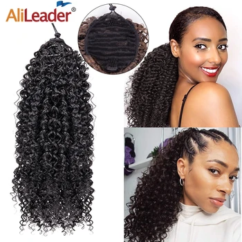 

Alileader 13.5 Inch Ponytail Kinky Curly Drawstring Ponytail Clip In Hair Tail Extension Synthetic Curly Pony Tail Hair Pieces