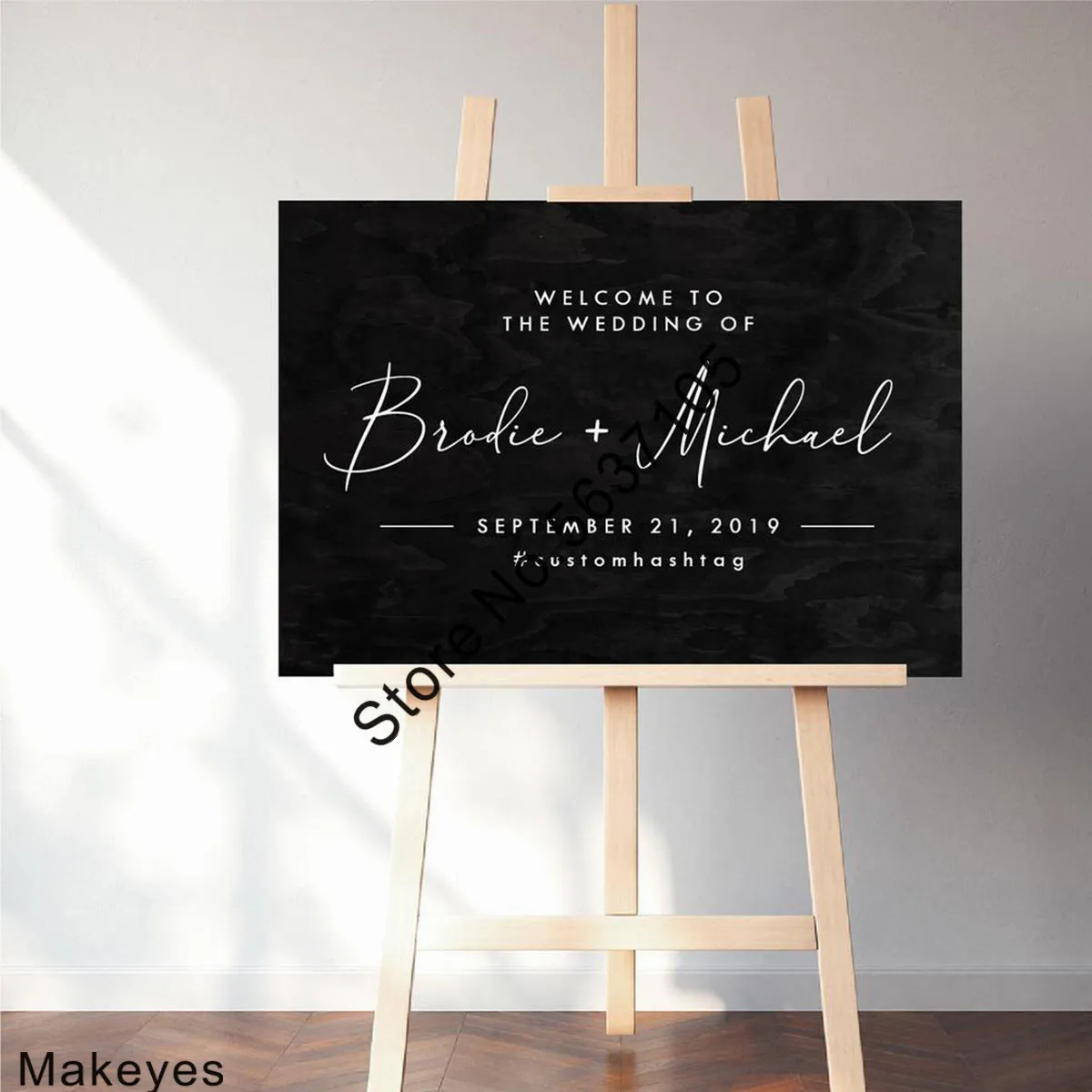 Makeyes Benvenuto The Wedding Adesivi Murali Adesivi Murali Matrimonio Nome Personalizzato Vinile Decor Decor Amante Personalizzato Nome Adesivo Q876