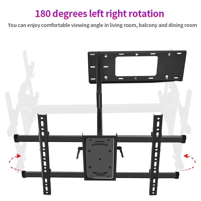Suporte de Parede Braço de Extensão Hillport Superfície Plana Universal Lcd Plasma Alongamento Girando Dobrável 37-75 Rolamento 87lbs tv - Image 4