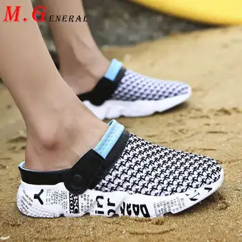 

Croc for Men Mesh Summer Sandals Platform Cave Men's Shoes Clogs Graffiti Man Massage Slippers Casual Mens Beach Shoes 2020 C70