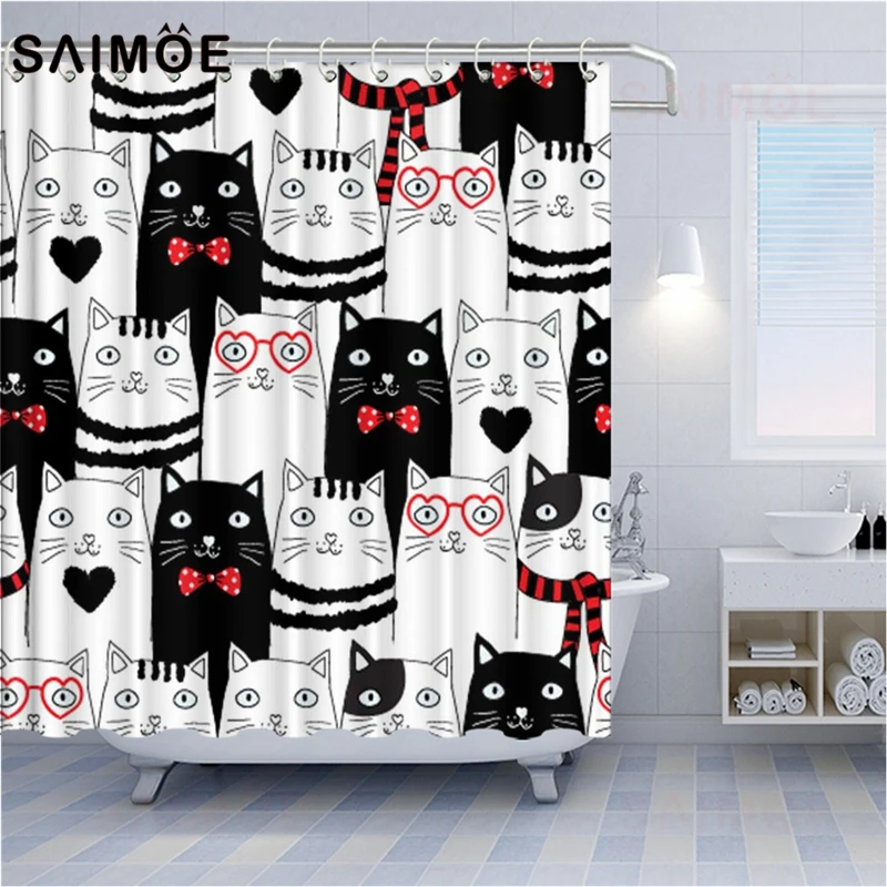 SAIMOE Hoạt Hình Hình Tắm Màn Hình Gấu Dễ Thương Avatar Treo Nhà Tắm Lợn  Mèo Cáo Avatar Trang Trí Nhà Rèm Nhà Tắm