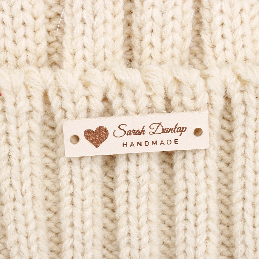 Leather tags, Custom leather labels, Sewing Labels, knitting tags