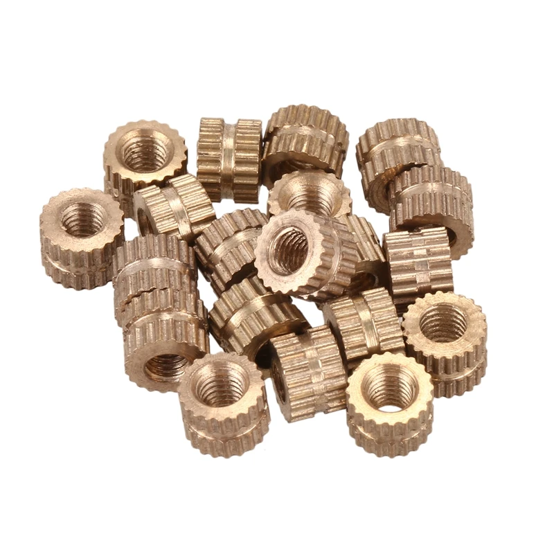 

20PCS M3 x 4MMX5MM female threaded knurled brass insert embedded nuts