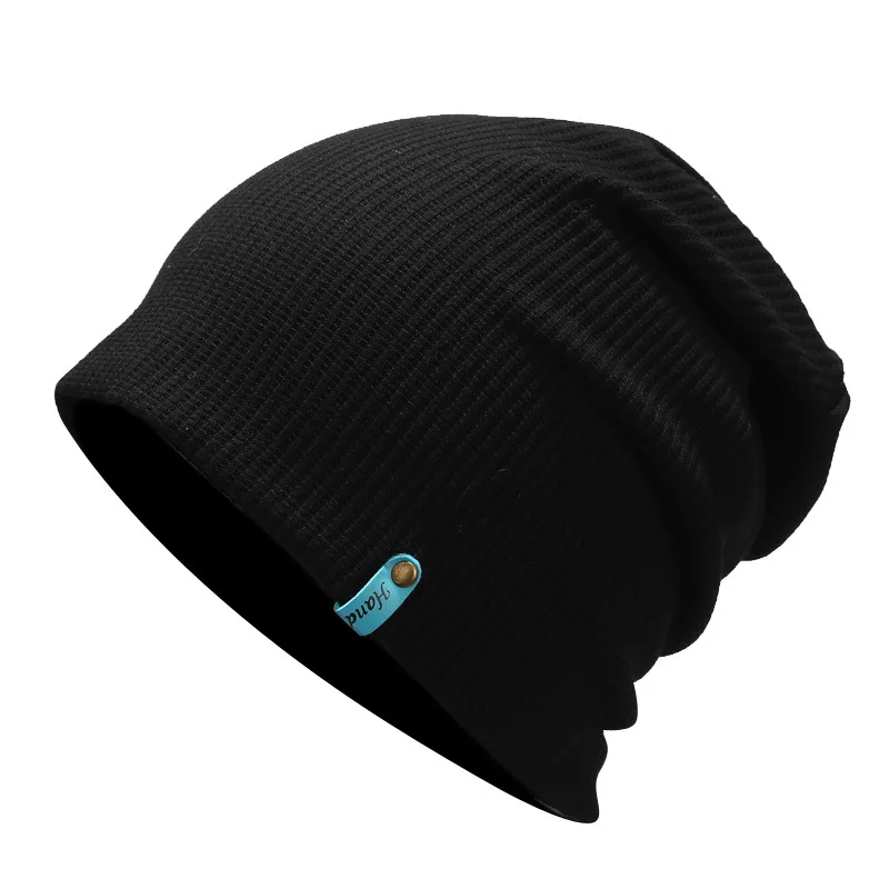 Модные однотонные мужские шапочки Skullies повседневные женские шапка женская зимняя шапочки мягкие теплые хлопковые шапки Прямая поставка