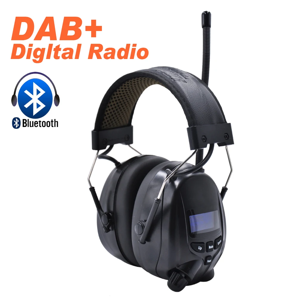 Protear NRR 25dB Hearing Protector Bluetooth DAB+/FM Radio Earmuffs Electronic Ear Protection