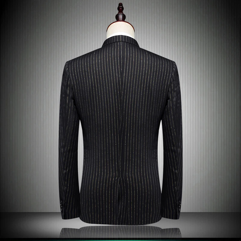 Classic Men Striped Suit Size S M L XL XXL 4XL 5XL Business Casual Men Suit Jacket and Pants High Quality Suit Men 3 Piece Set