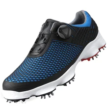 Мужская обувь для гольфа, Нескользящие дышащие водонепроницаемые вращающиеся шнурки, спортивные кроссовки с шипами, обувь для гольфа