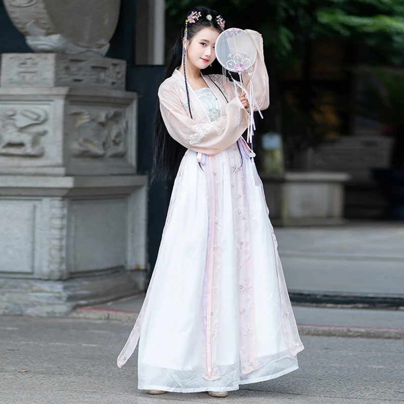 Традиционный Hanfu Женский костюм для классических танцев певец Rave одежда для выступлений карнавальный наряд вышивка сказочное платье DF1432