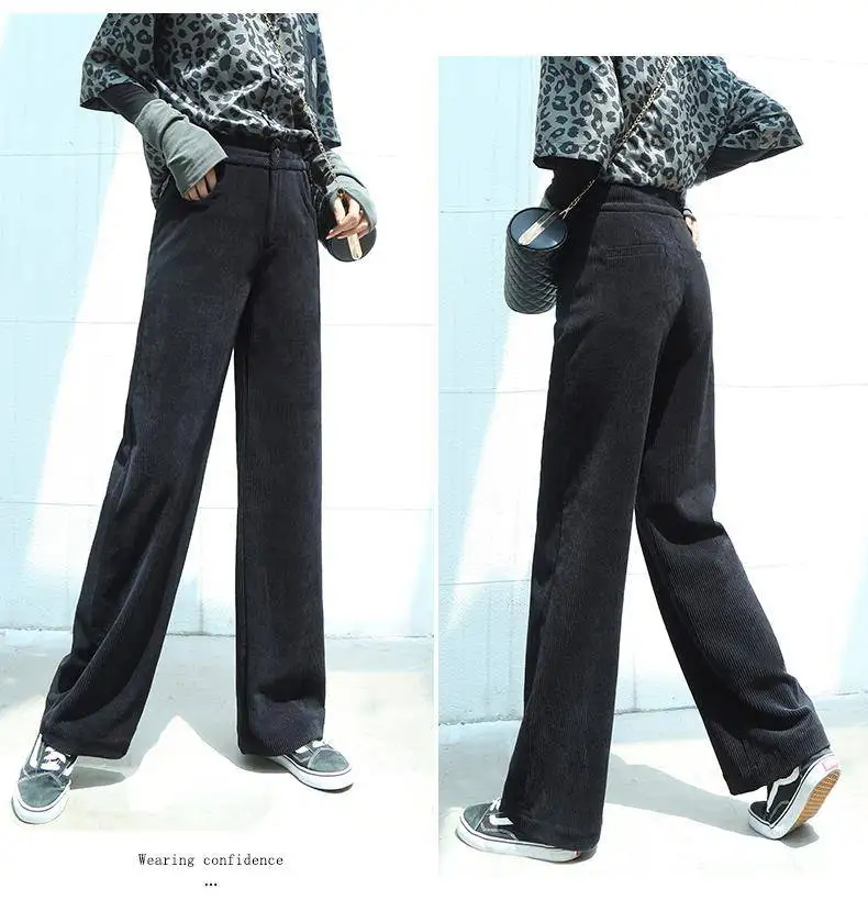 Bella philosophy осенние женские однотонные широкие брюки, женские повседневные вельветовые элегантные брюки, женские свободные леггинсы с высокой талией