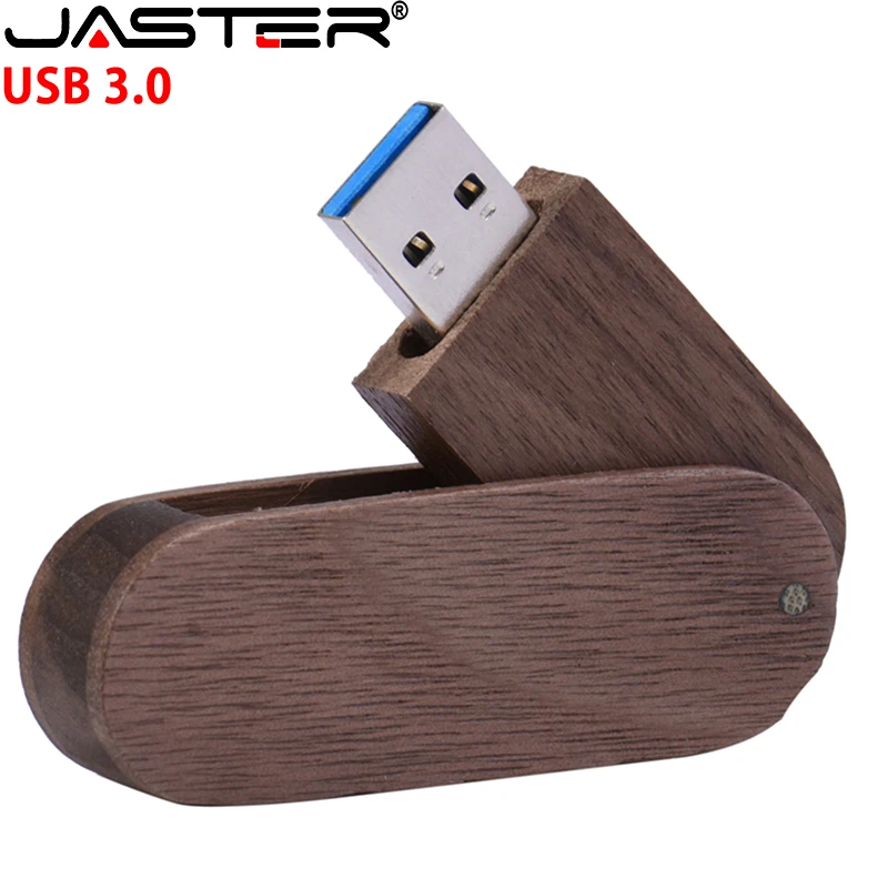 JASTER USB 3 0 Деревянный Логотип Настраиваемый вращающийся деревянный флеш
