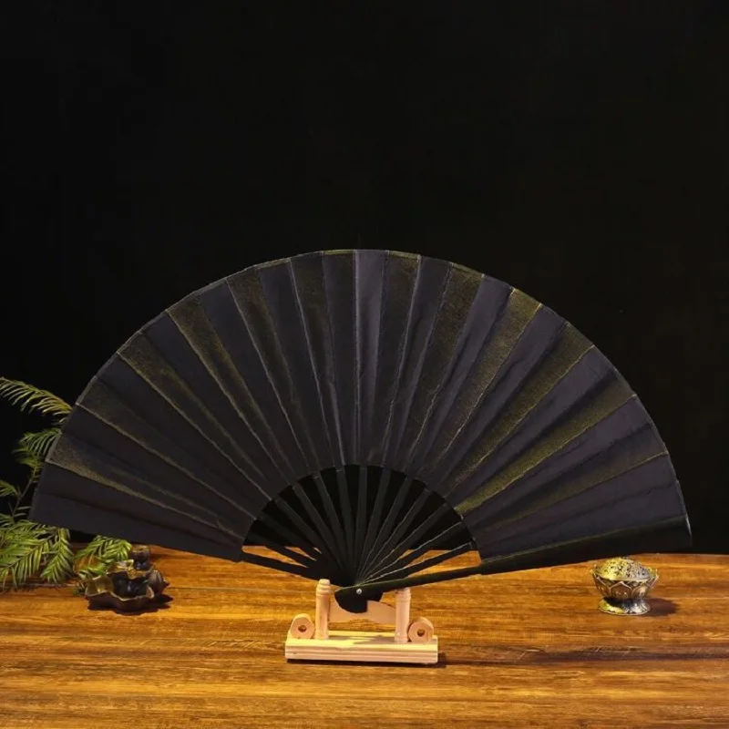 Silk Chinese Folding Fan Vintage Hand Fan Wooden Bamboo DIY Craft Painting Party Decoration Pocket Gift For Calligraphy Painting portable fan,folding fan,hand fan,wooden hand fan,silk fans