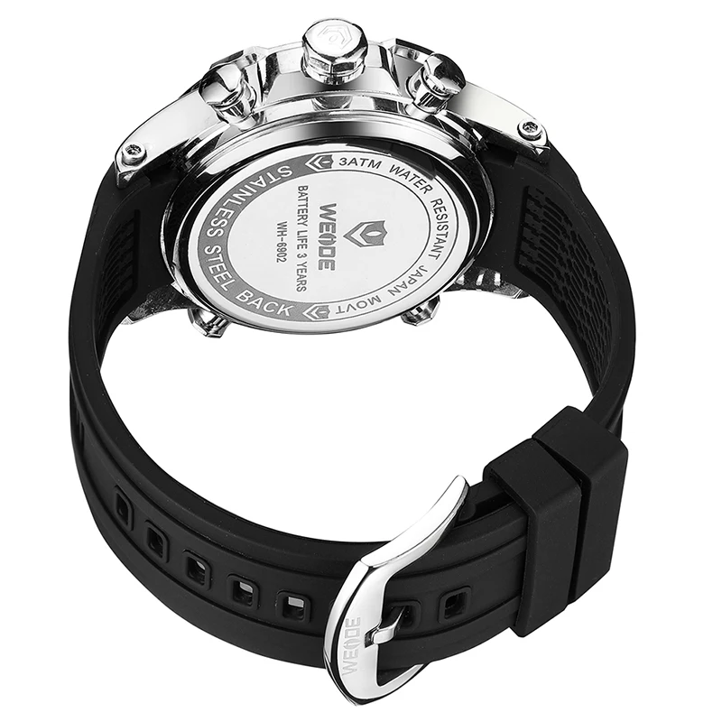 WEIDE мужские цифровые спортивные часы двойной дисплей Автоматическая Дата