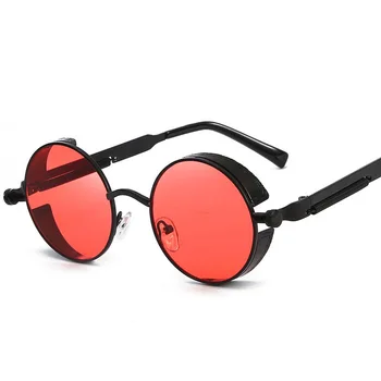 

Metal Steampunk Sunglasses Men Women Fashion Round Glasses Brand Design Vintage Sunglasses High Quality UV400 Eyewear Shades