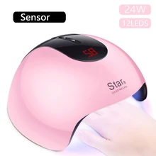 Звезда 8 24 Вт Солнцезащитный УФ светодиодный светильник для сушки ногтей ЖК-дисплей светодиодный дизайн ногтей УФ лампа ледяная лампа для ногтей маникюрный Гель-лак Сушилка УФ-кабина