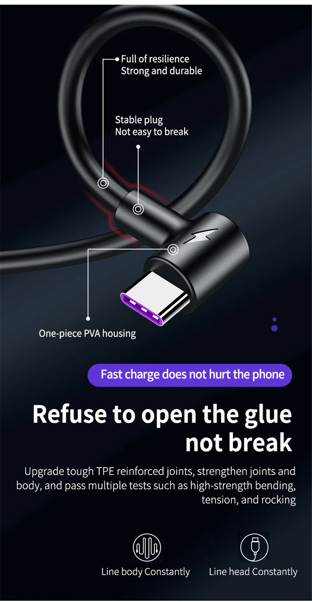 5A usb type C кабель для samsung Xiaomi Redmi Note 7 USB-C зарядное устройство 1 м 2 м 3 м провод для быстрой зарядки мобильного телефона type-c кабель