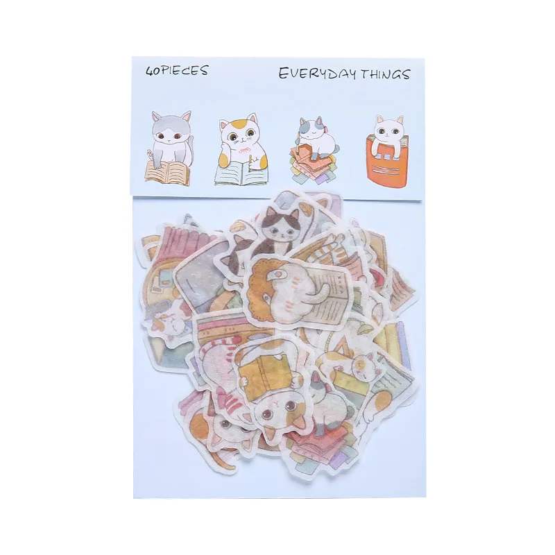 40 шт./упак. милые Стикеры s Kawaii Cat Бумага Стикеры украшения Diy дневник в стиле Скрапбукинг этикетка Стикеры s канцелярские принадлежности, школьные принадлежности