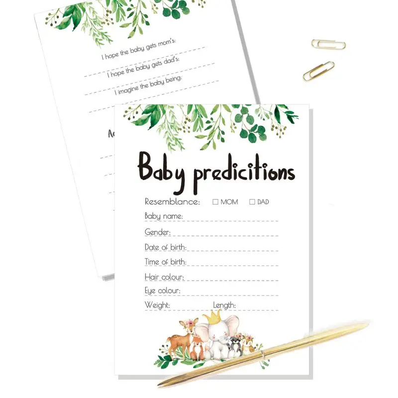 10 tarjetas de predicción y consejos para Baby Shower, suministros de actividades para juegos de Baby Shower P31B