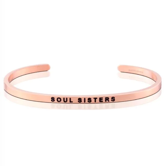 Любовь браслет гравированный из нержавеющей стали Soul Sisters великолепное предложение ручной штампованный браслет на запястье