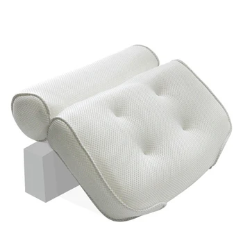 

3D Cushion With Suction CupsBath Pillow Breathable Comfortable Bath Spa Pillow Mesh Spa Back Support Spa Waterproof Pillow