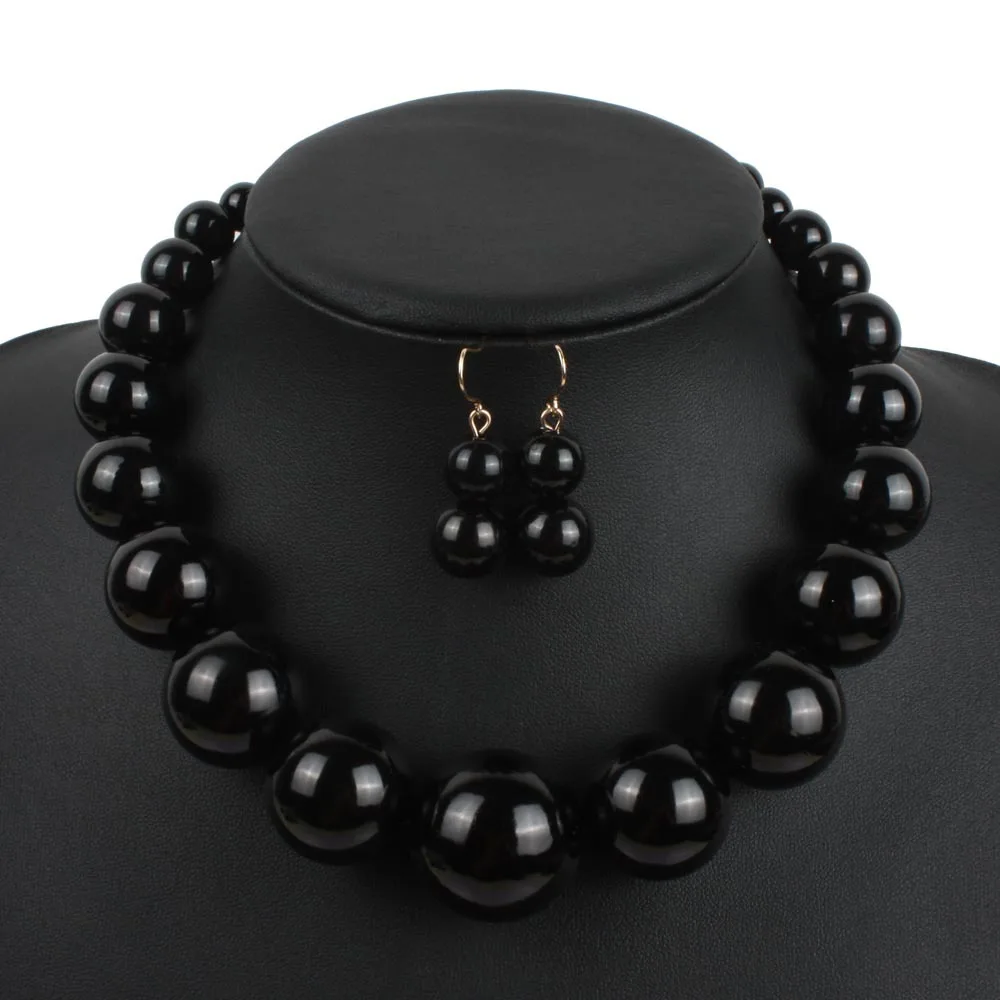 Fashion Jewelry Multi Layer Chains Imitation Pearl Necklaces For Women Party Wedding Bride Necklace Collar Choker brincos - Окраска металла: black
