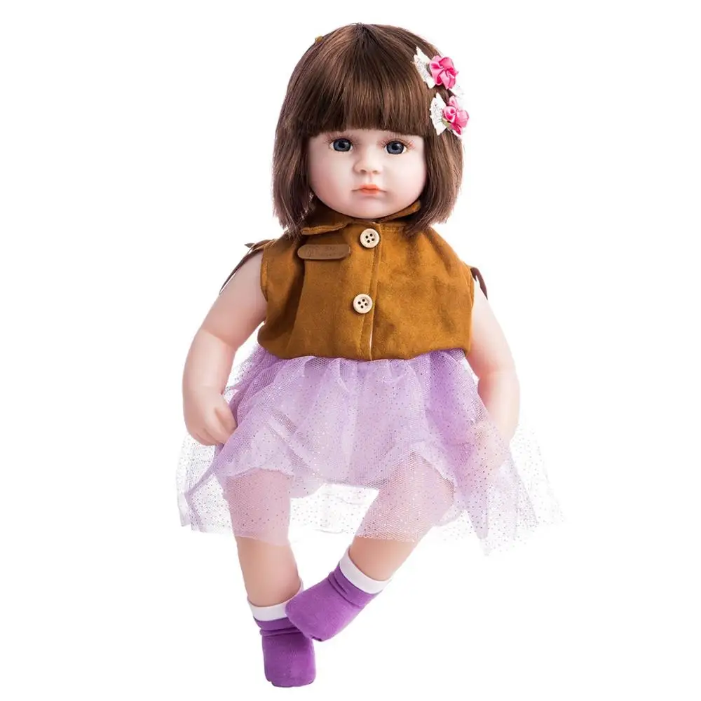 

42cm Lifelike Reborn Baby Doll High Quality Silicone Kids Accompany Figure Toy For Girls Stuffed Bebe Doll