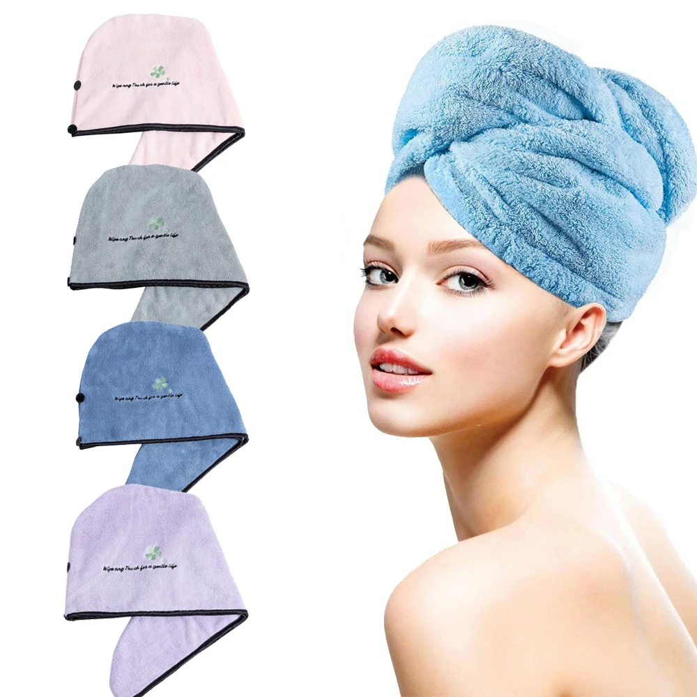 Совершенно микрофибра волос быстросохнущее полотенце обертывание тюрбан головной убор шапка булочка Душ Полотенце для волос из микрофибры