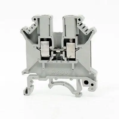 

UK5N 800V 32A 2.5/4mm2 Wire Range Screw Clipping Terminal Block Connector Gray