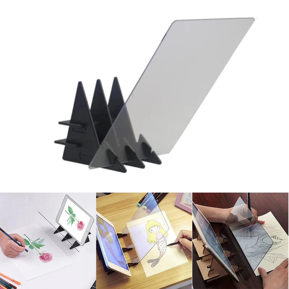 Home Plate Mirror Reflection Painting Optical Image Copy Plotter Facing Projection Table Specular Tracing Drawing Board Sketch