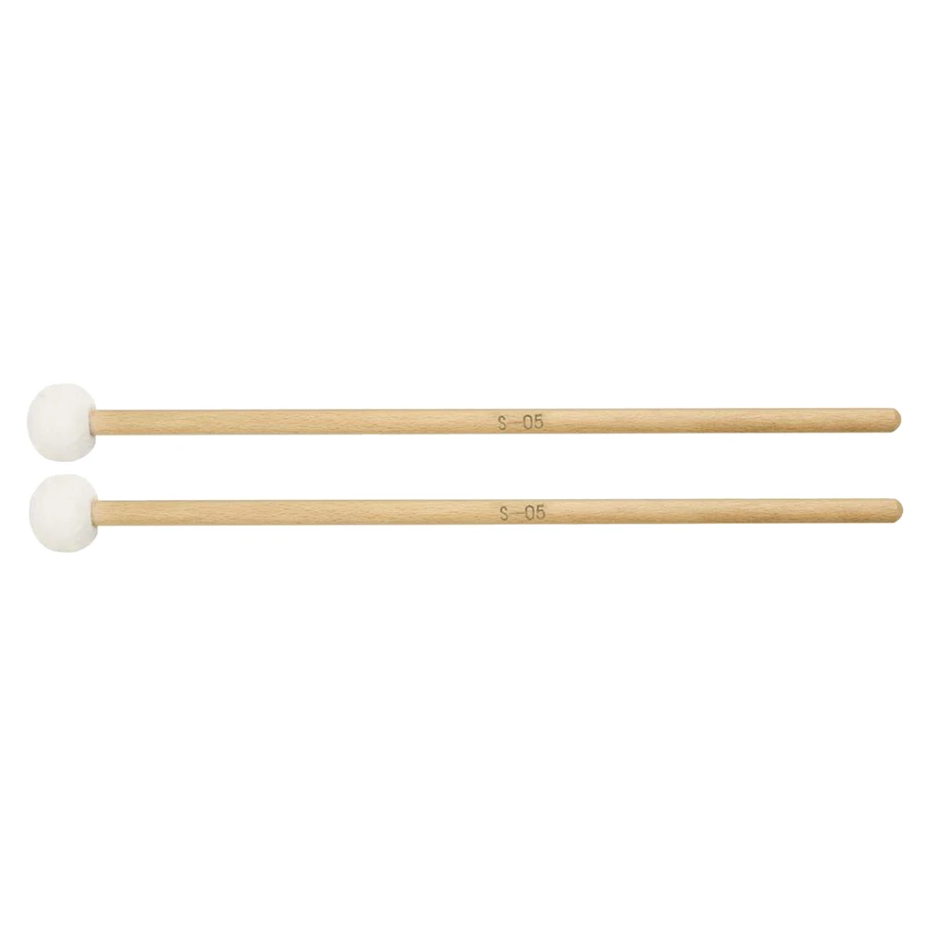 Bass Drum Mallets Sticks Felt Mallet with Wood Handle for Percussion Bass Drum, 15 Inch