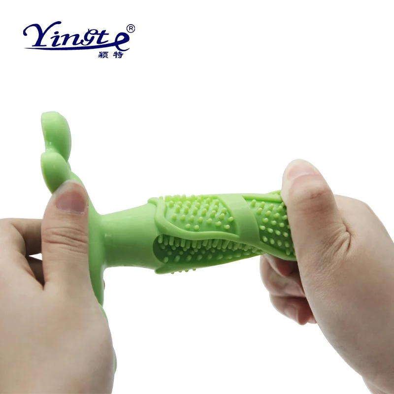 Pet Dog Cat Toothbrush Chew Toy Doggy Brush Stick Soft Rubber Teeth Cleaning Dot Massage Toothpaste for Puppy Kitten Pets Suppy