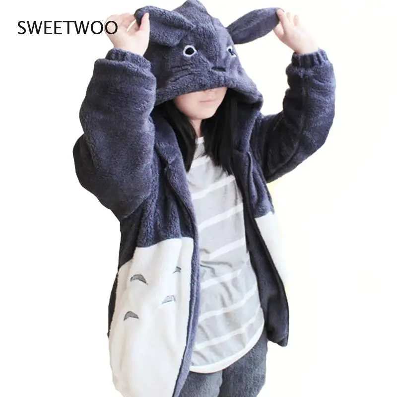 Толстовка с капюшоном Kawaii Totoro для мужчин и женщин Harajuku мягкие плюшевые толстовки