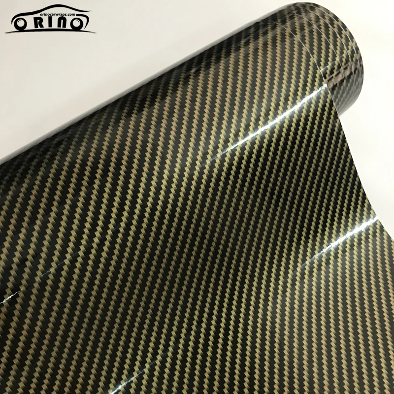 2D Gold Carbon Fiber Vinyl Wrap Sticker-1