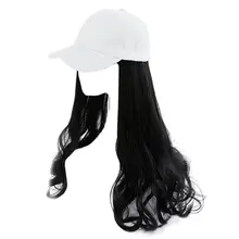 Новые женские длинные волнистые парик шляпа натурального соединения синтетические волосы с бейсбольной кепкой LX9E