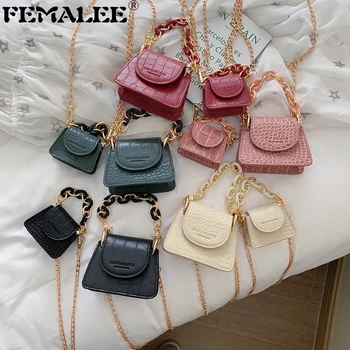 

Luxury Brand Crossbody Bags For Women Crocodile Pattern Bags Summer Mini Designer Handbags Acrylic Chains Female Messenger Bags